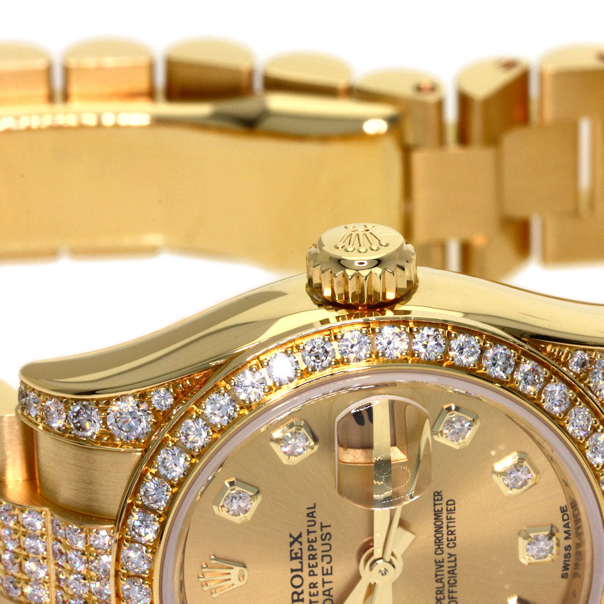 ROLEX DATEJUST 10P Diamond Watches 179158 K18 Yellow Gold/K18YGxDiamond Ladies