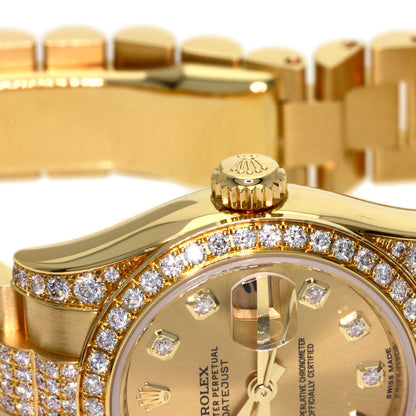 ROLEX DATEJUST 10P Diamond Watches 179158 K18 Yellow Gold/K18YGxDiamond Ladies