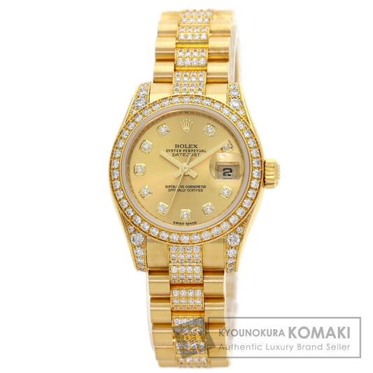 ROLEX DATEJUST 10P Diamond Watches 179158 K18 Yellow Gold/K18YGxDiamond Ladies