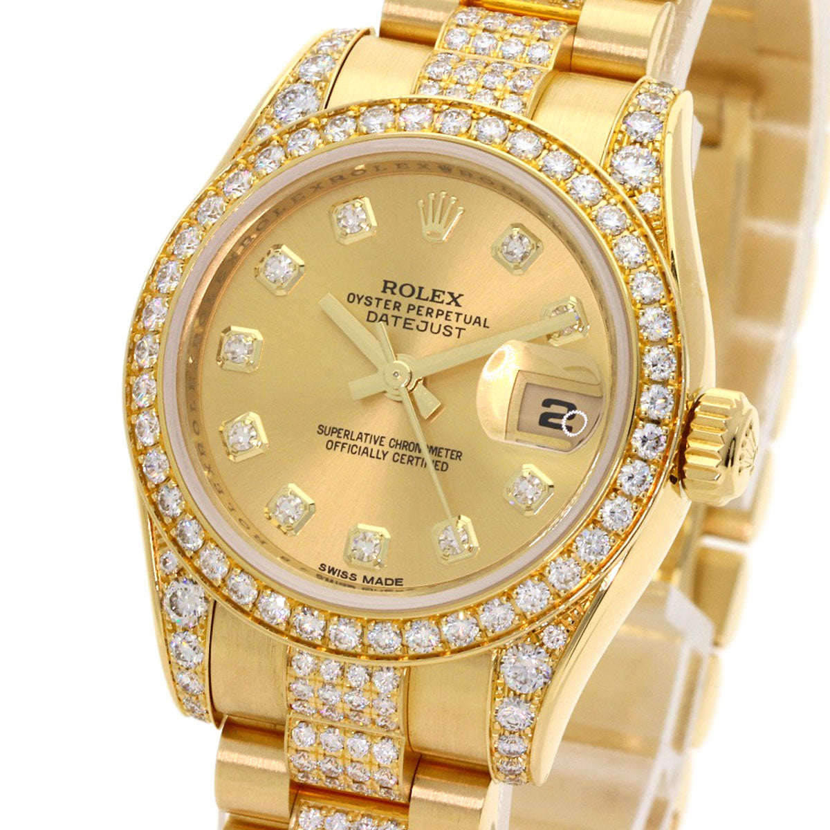 ROLEX DATEJUST 10P Diamond Watches 179158 K18 Yellow Gold/K18YGxDiamond Ladies