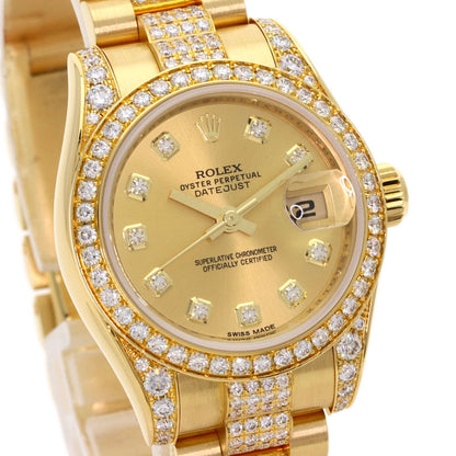 ROLEX DATEJUST 10P Diamond Watches 179158 K18 Yellow Gold/K18YGxDiamond Ladies