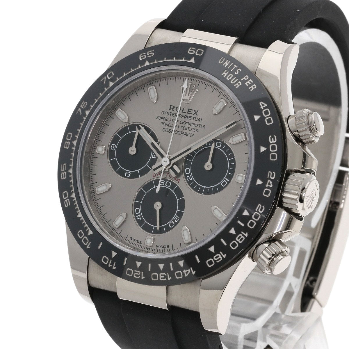 ROLEX Daytona Steel Black Watches 116519LN K18 White Gold/Rubber mens