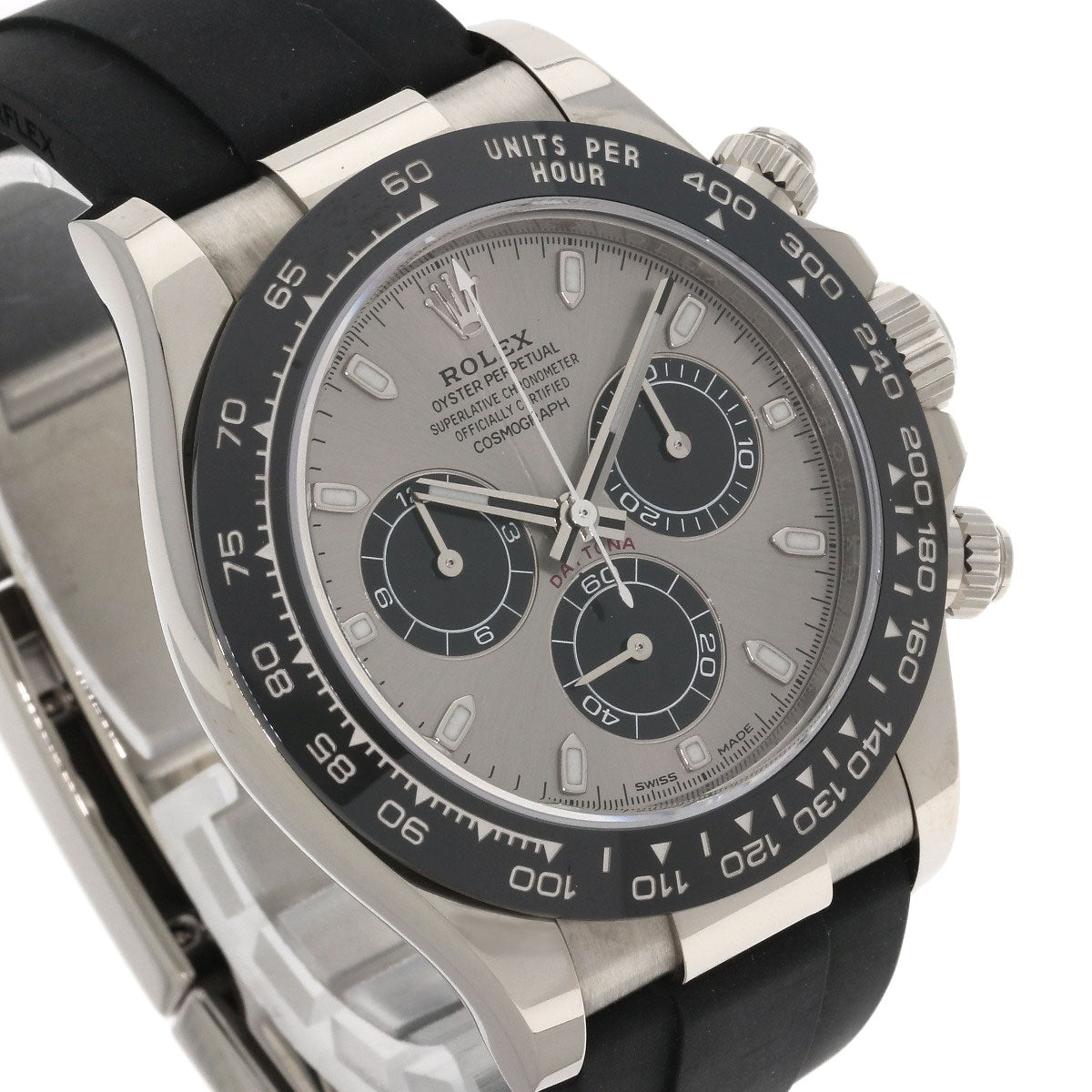 ROLEX Daytona Steel Black Watches 116519LN K18 White Gold/Rubber mens