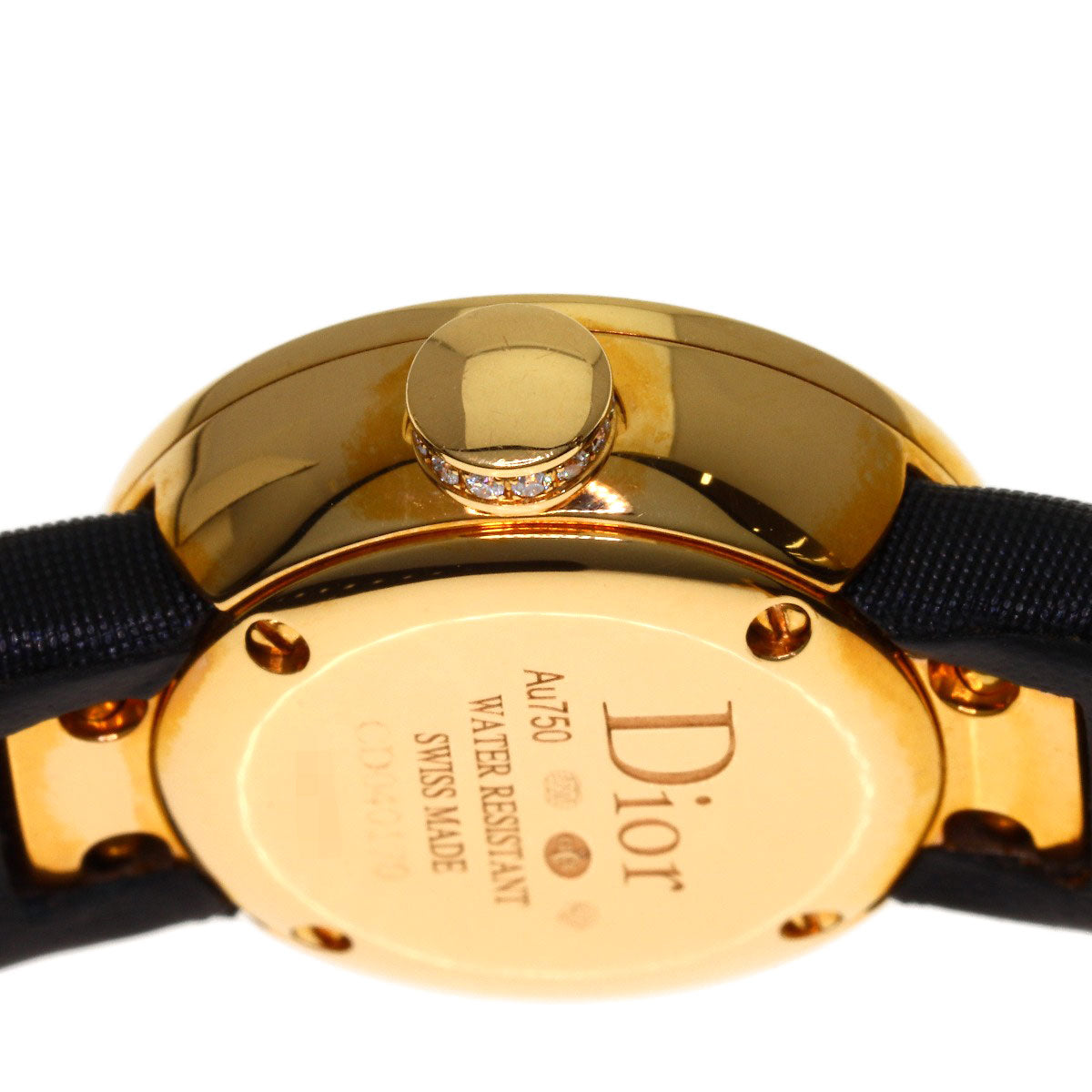 Dior la de de dior Watches CD040170 K18 Pink Gold/Leather x Satin Ladies