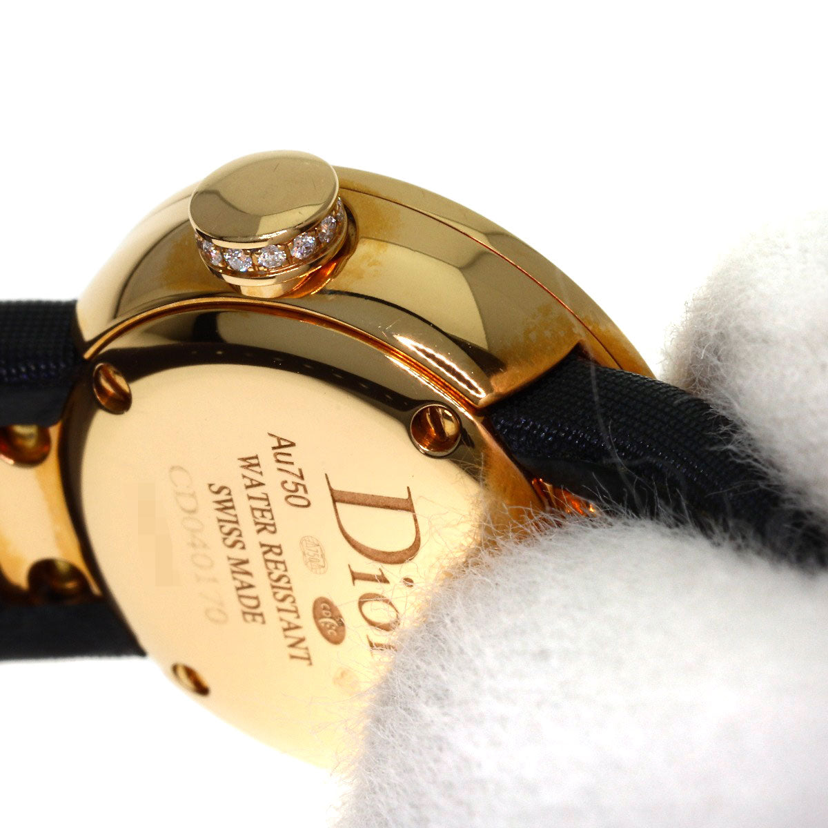 Dior la de de dior Watches CD040170 K18 Pink Gold/Leather x Satin Ladies