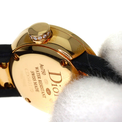 Dior la de de dior Watches CD040170 K18 Pink Gold/Leather x Satin Ladies