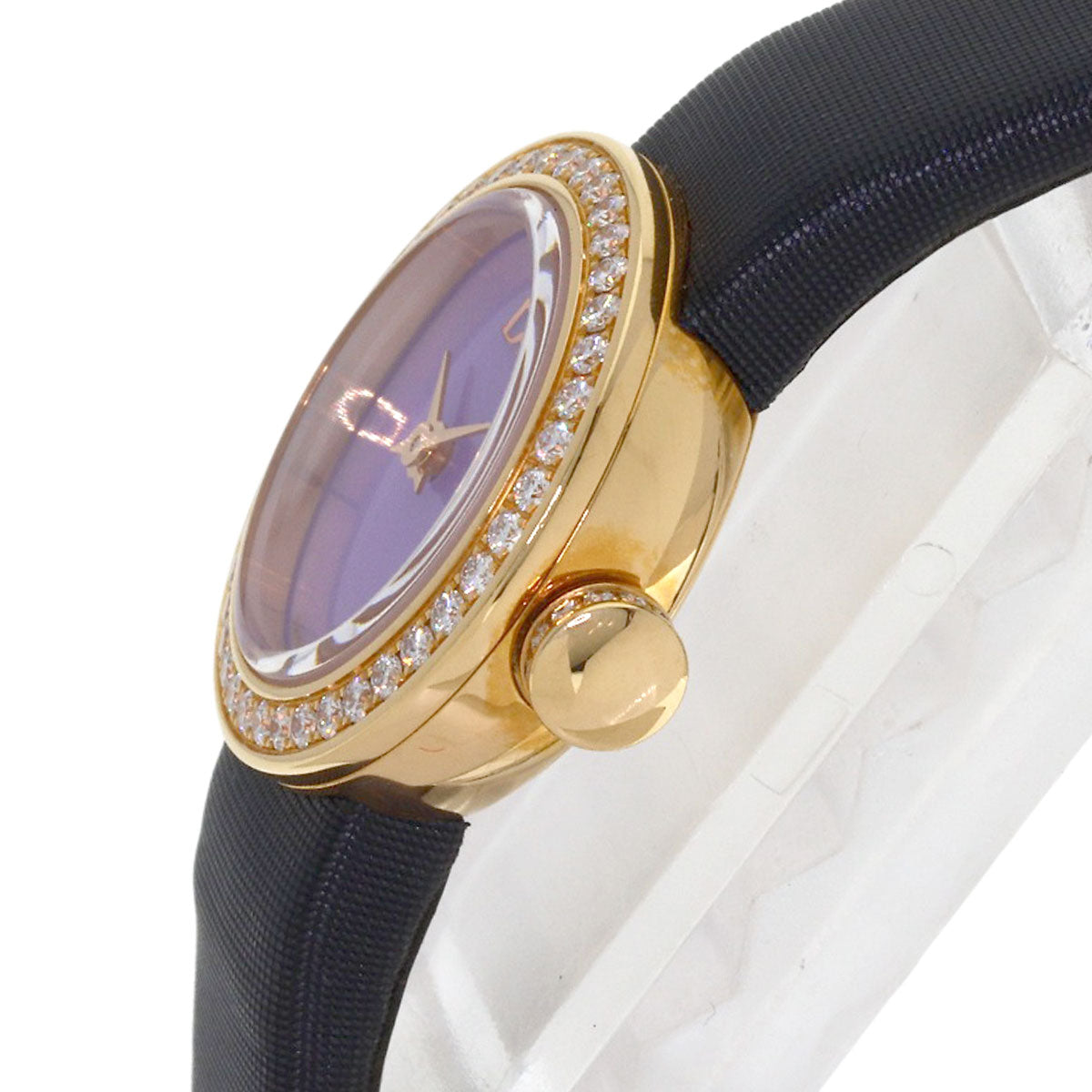 Dior la de de dior Watches CD040170 K18 Pink Gold/Leather x Satin Ladies