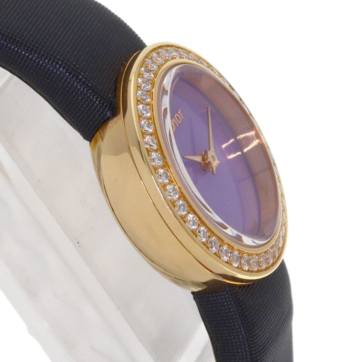 Dior la de de dior Watches CD040170 K18 Pink Gold/Leather x Satin Ladies