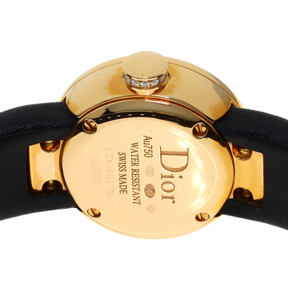 Dior la de de dior Watches CD040170 K18 Pink Gold/Leather x Satin Ladies