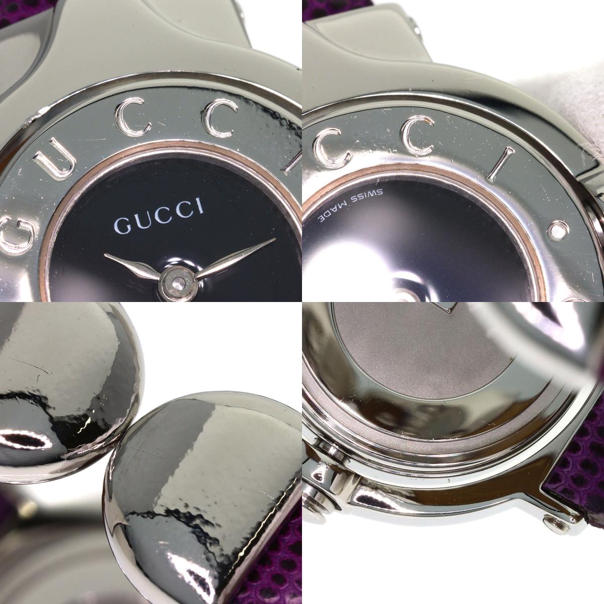 GUCCI Turn face Watches 6600L Stainless Steel/Leather Ladies