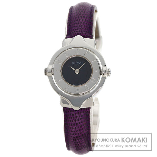 GUCCI Turn face Watches 6600L Stainless Steel/Leather Ladies