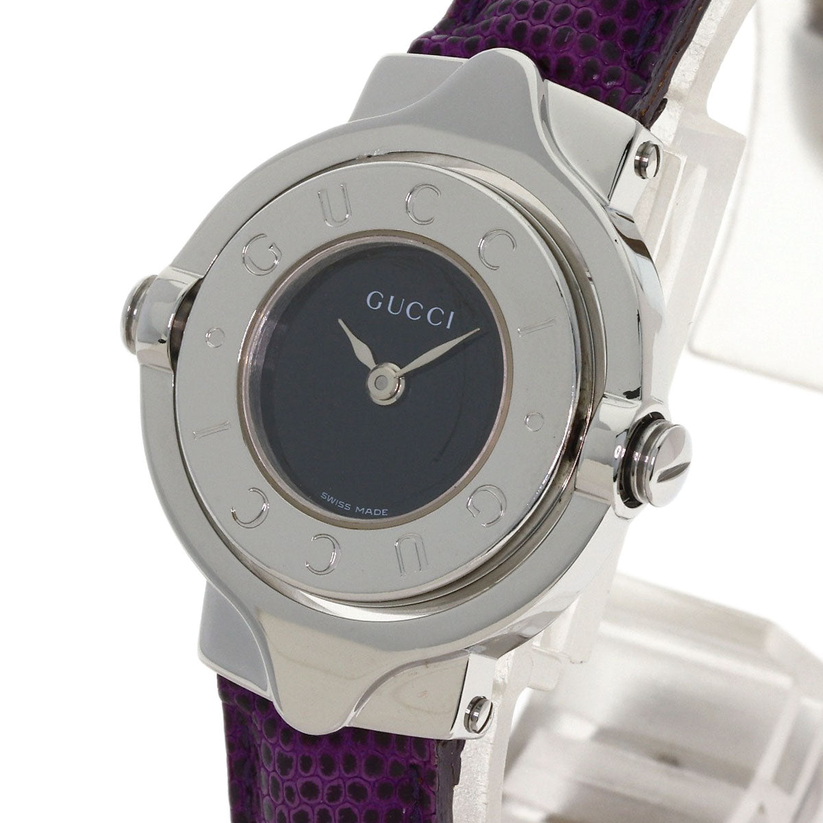 GUCCI Turn face Watches 6600L Stainless Steel/Leather Ladies
