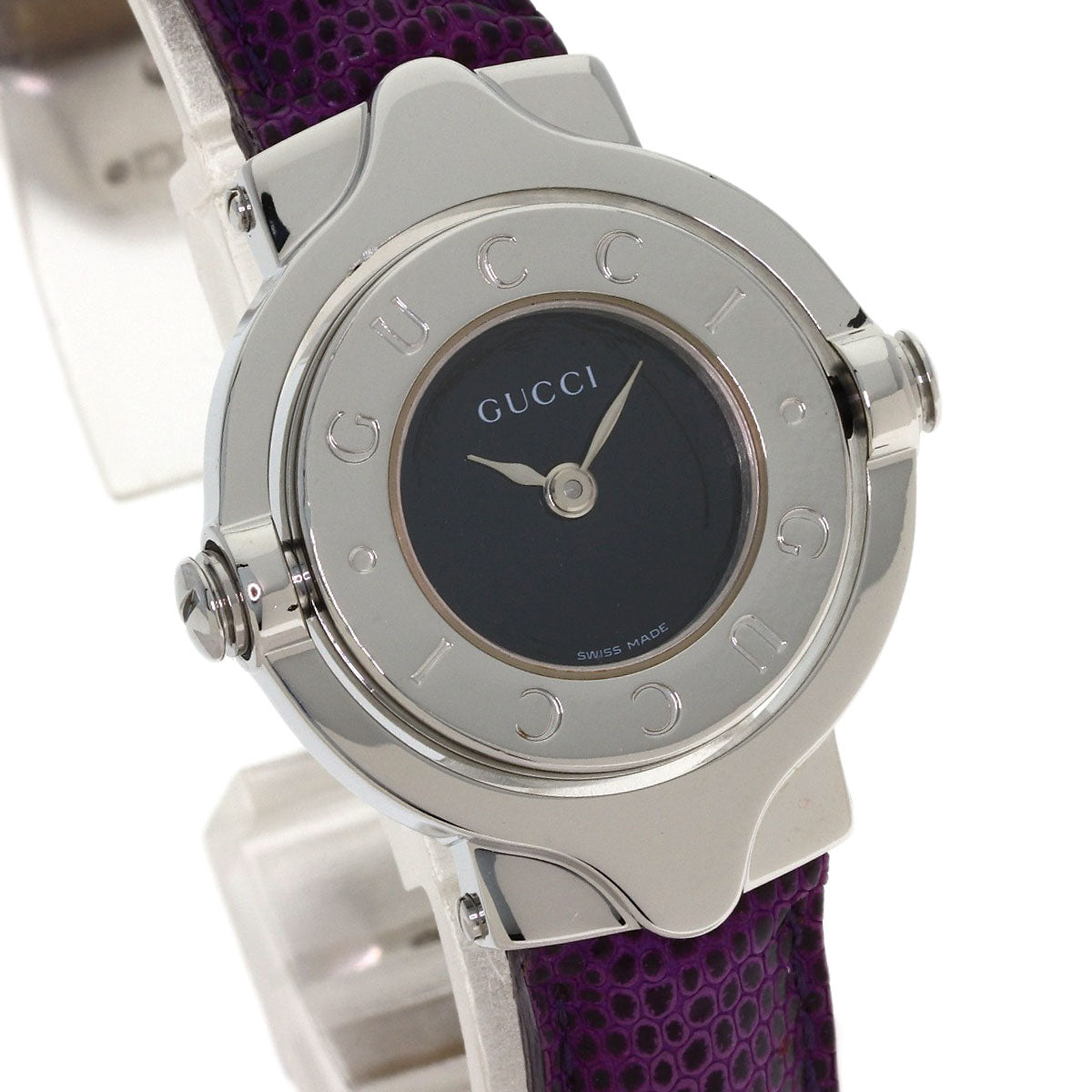 GUCCI Turn face Watches 6600L Stainless Steel/Leather Ladies