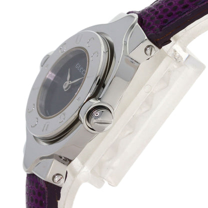 GUCCI Turn face Watches 6600L Stainless Steel/Leather Ladies