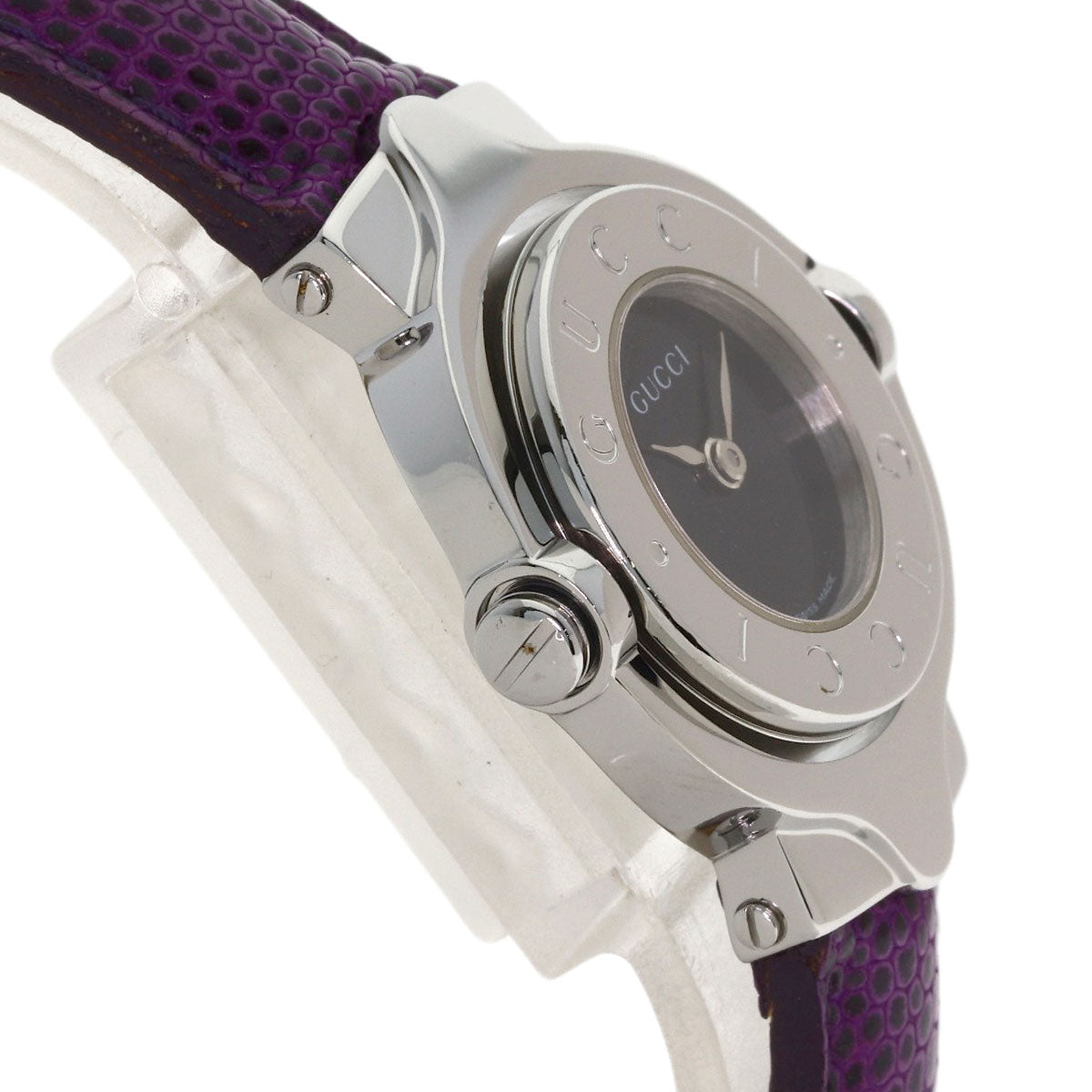 GUCCI Turn face Watches 6600L Stainless Steel/Leather Ladies
