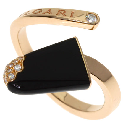 BVLGARI Gelati Onyx Diamond #54 Ring K18 Pink Gold Ladies [Used]