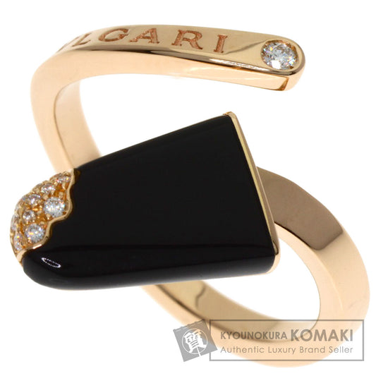 BVLGARI Gelati Onyx Diamond #54 Ring K18 Pink Gold Ladies [Used]
