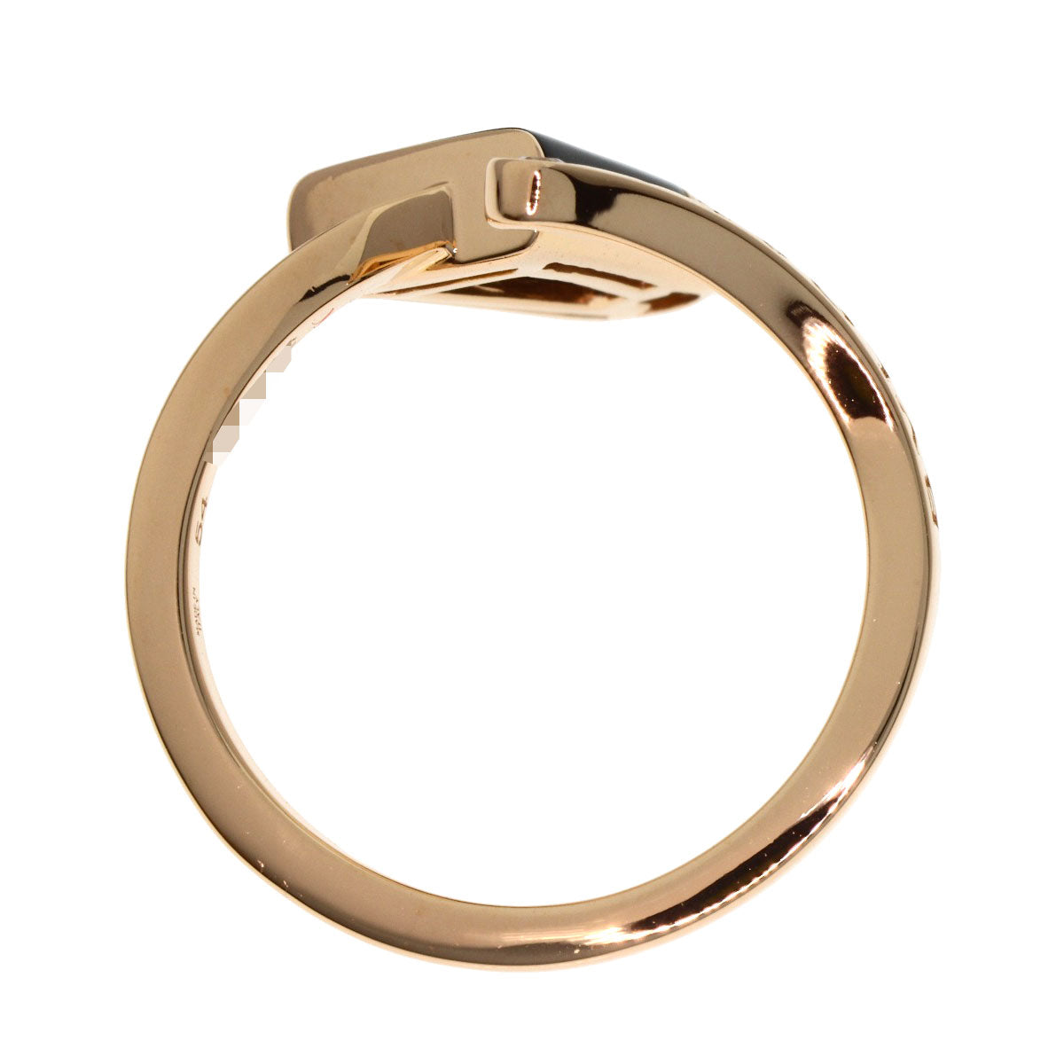 BVLGARI Gelati Onyx Diamond #54 Ring K18 Pink Gold Ladies [Used]