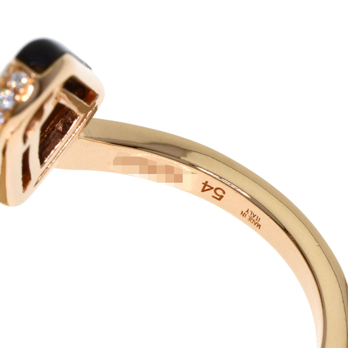 BVLGARI Gelati Onyx Diamond #54 Ring K18 Pink Gold Ladies [Used]