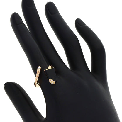 BVLGARI Gelati Onyx Diamond #54 Ring K18 Pink Gold Ladies [Used]
