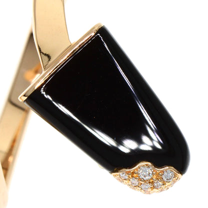 BVLGARI Gelati Onyx Diamond #54 Ring K18 Pink Gold Ladies [Used]