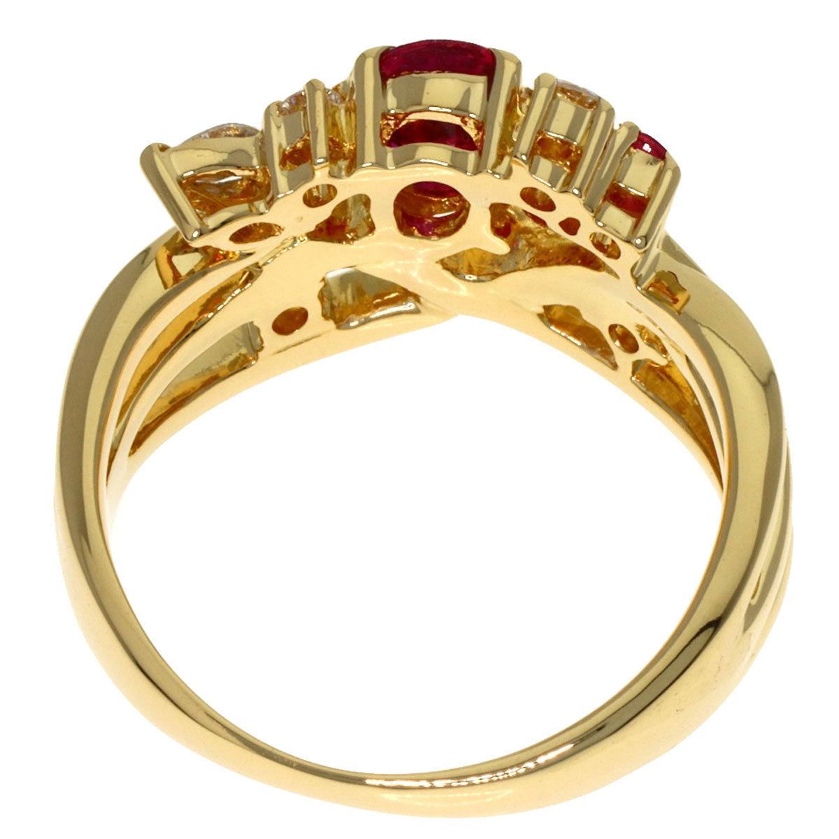 TASAKI Ruby Diamond Ring K18 Yellow Gold Ladies [Used]
