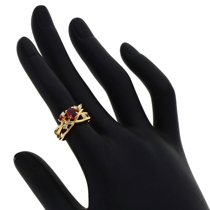 TASAKI Ruby Diamond Ring K18 Yellow Gold Ladies [Used]