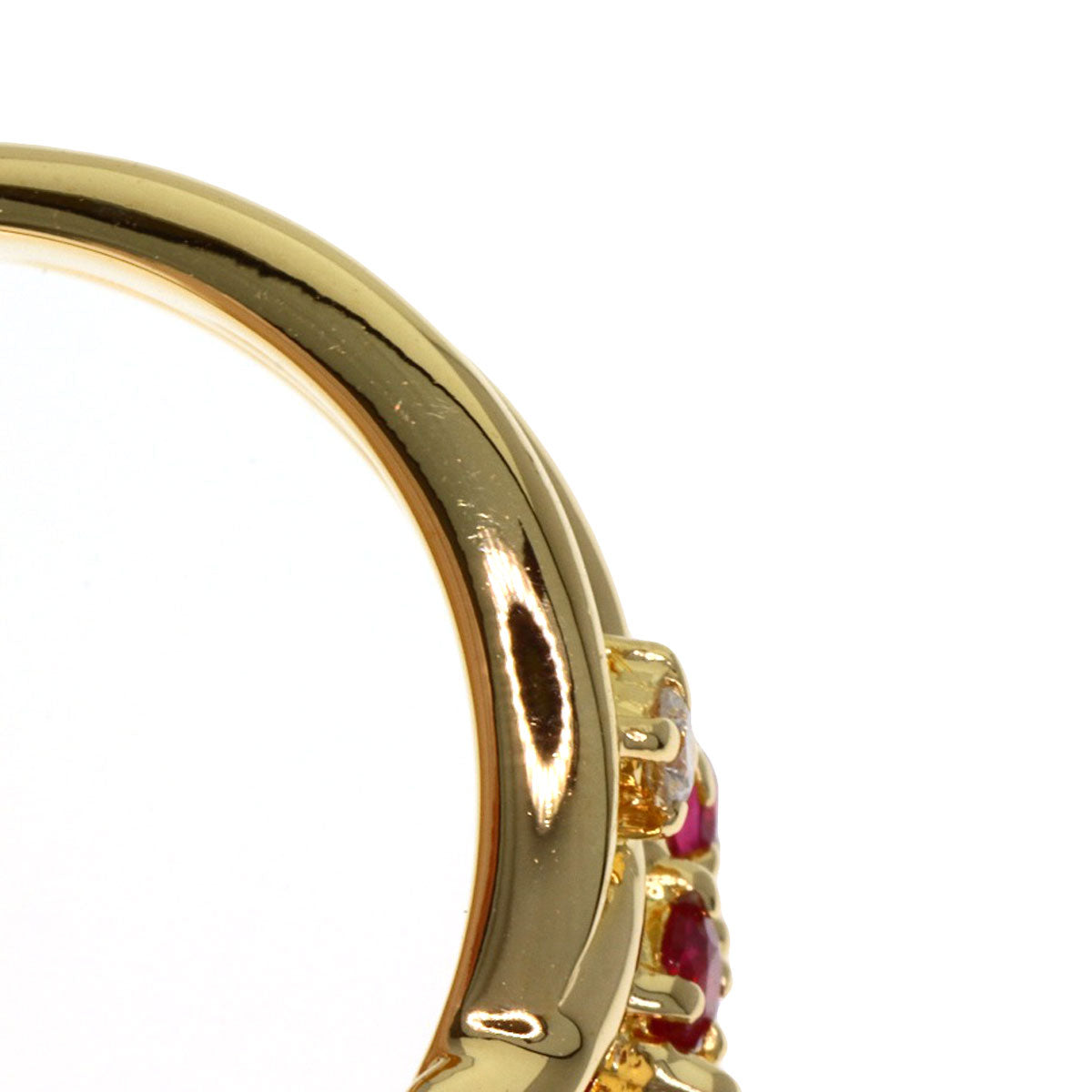 TASAKI Ruby Diamond Ring K18 Yellow Gold Ladies [Used]