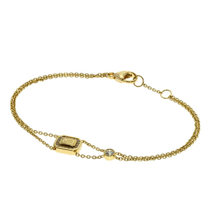 HARRY WINSTON HW logo Diamond Bracelet K18 Yellow Gold Ladies [Used]