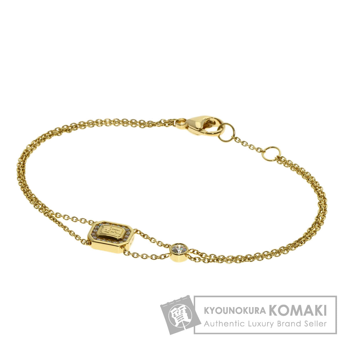 HARRY WINSTON HW logo Diamond Bracelet K18 Yellow Gold Ladies [Used]