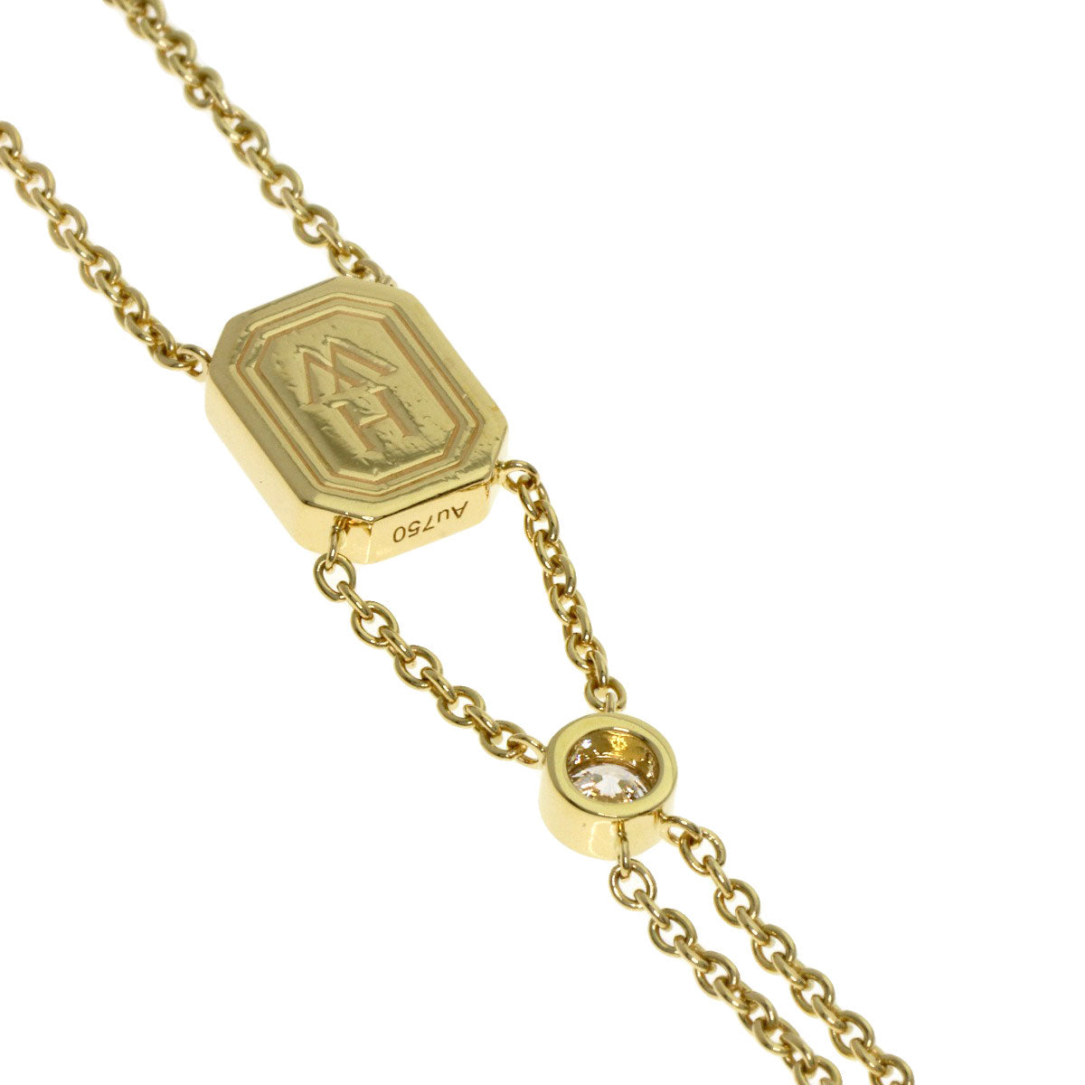 HARRY WINSTON HW logo Diamond Bracelet K18 Yellow Gold Ladies [Used]