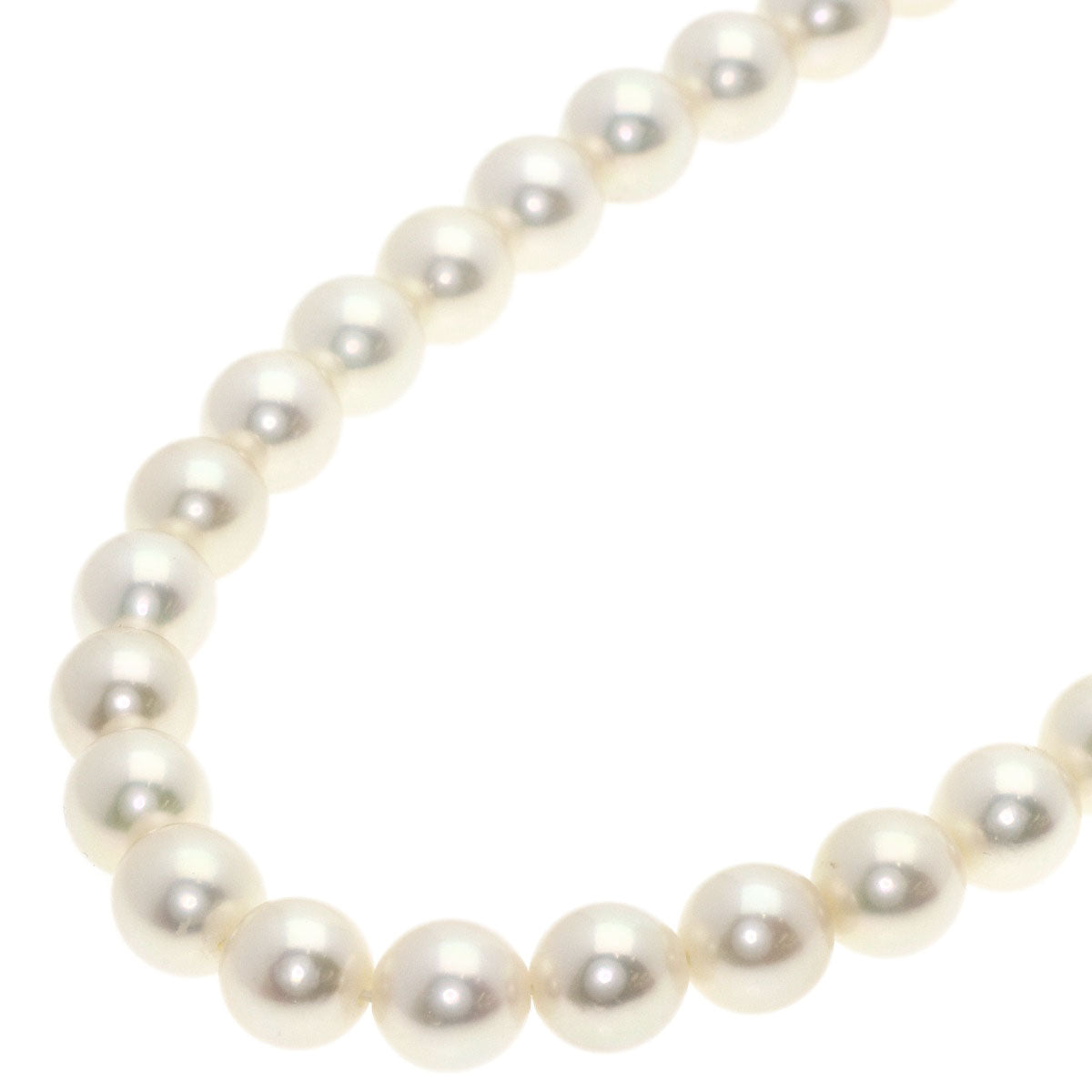 MIKIMOTO Pearl Pearl Diamond Necklace K18 White Gold Ladies [Used]