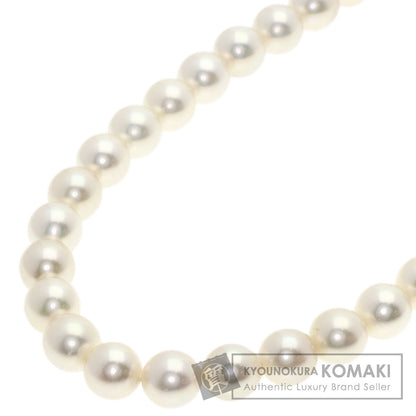 MIKIMOTO Pearl Pearl Diamond Necklace K18 White Gold Ladies [Used]