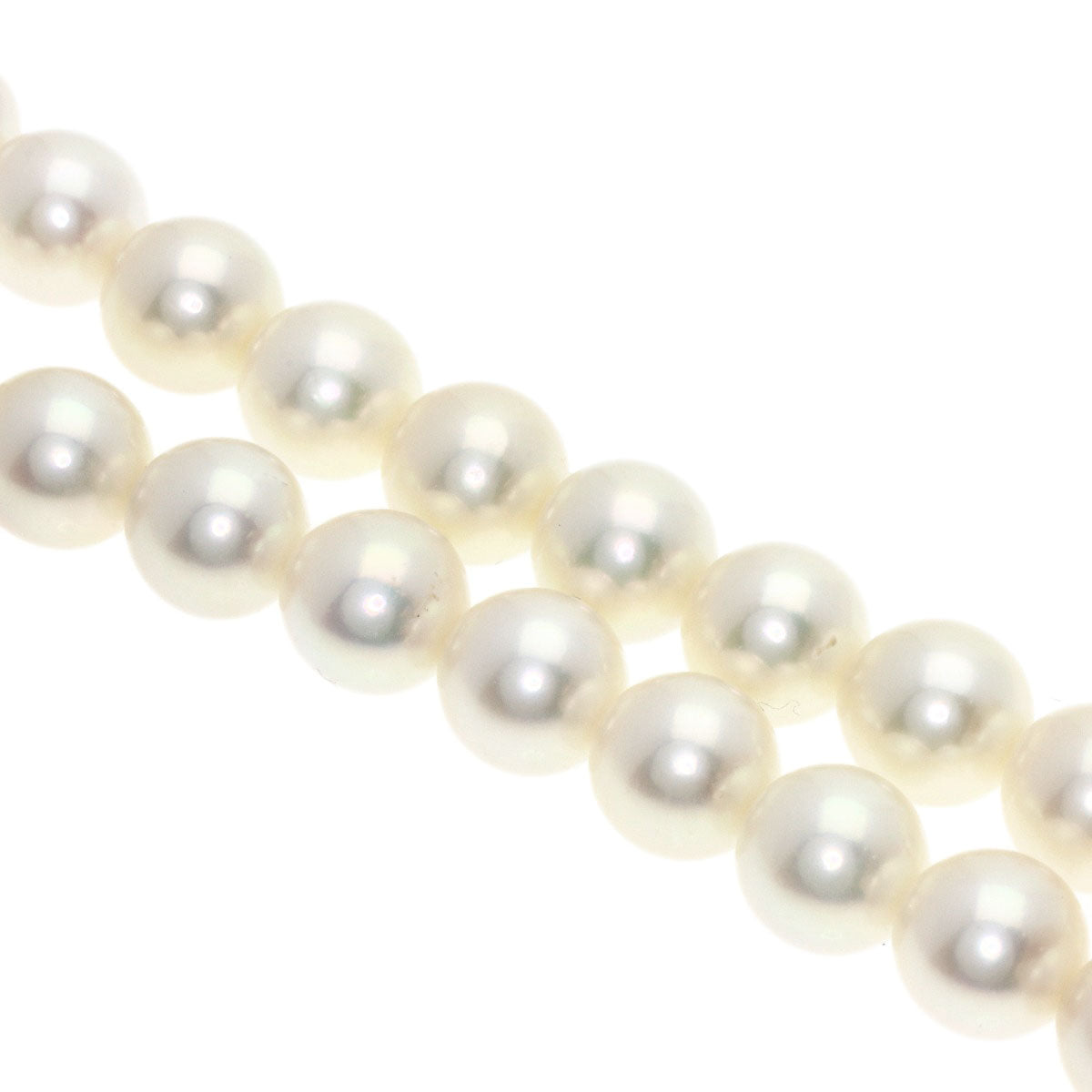 MIKIMOTO Pearl Pearl Diamond Necklace K18 White Gold Ladies [Used]