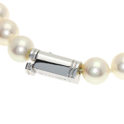 MIKIMOTO Pearl Pearl Diamond Necklace K18 White Gold Ladies [Used]