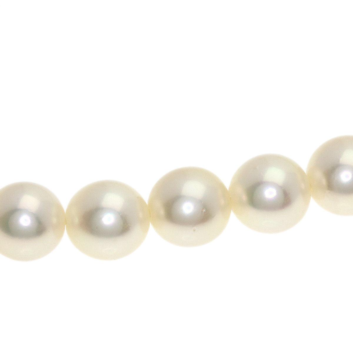 MIKIMOTO Pearl Pearl Diamond Necklace K18 White Gold Ladies [Used]