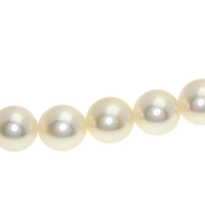 MIKIMOTO Pearl Pearl Diamond Necklace K18 White Gold Ladies [Used]