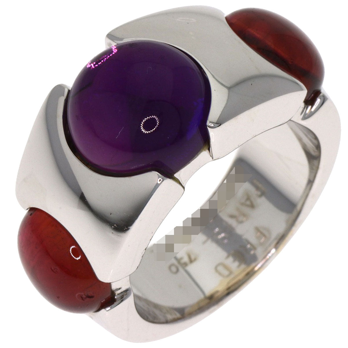 FRED Amethyst Tourmaline Ring K18 White Gold Ladies [Used]