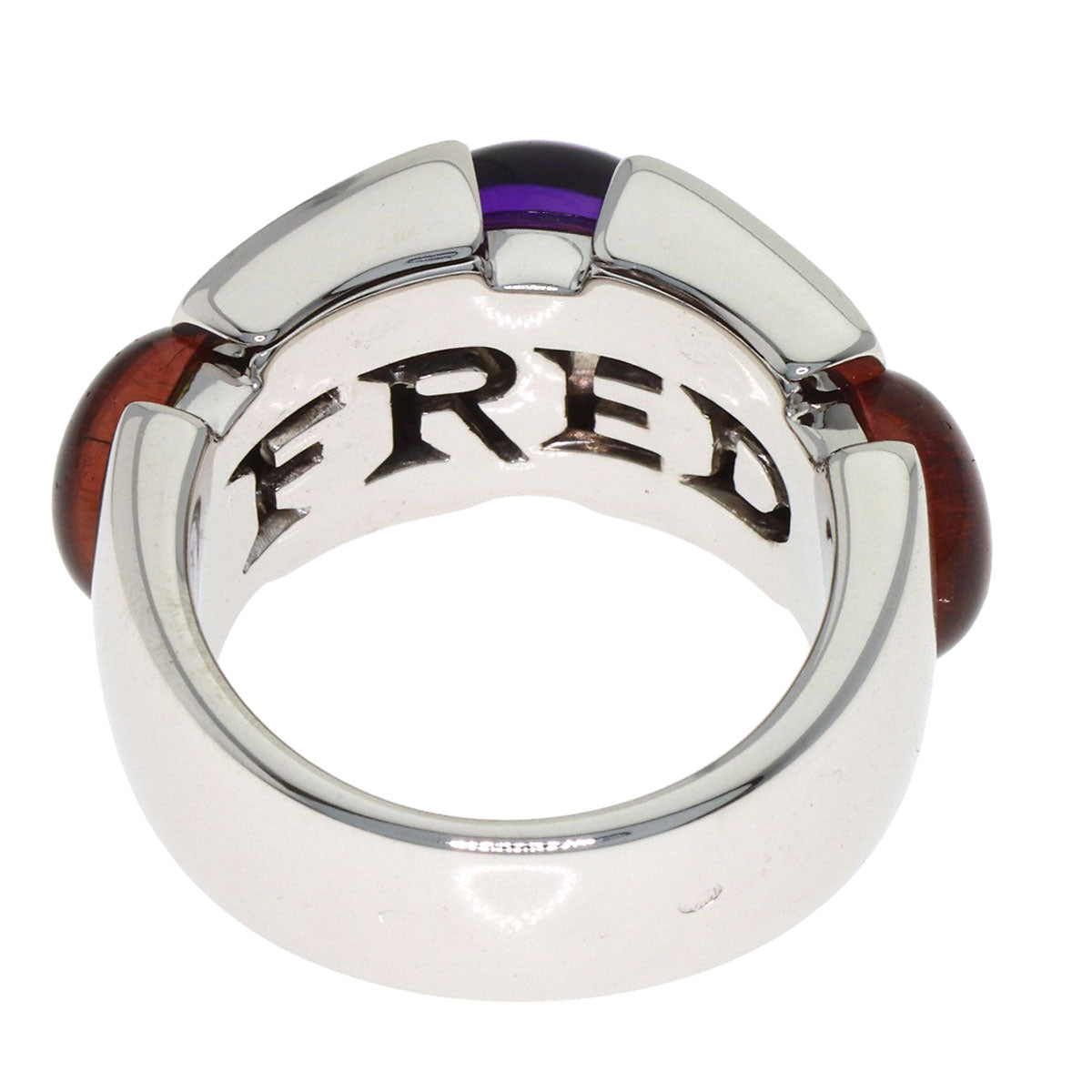 FRED Amethyst Tourmaline Ring K18 White Gold Ladies [Used]