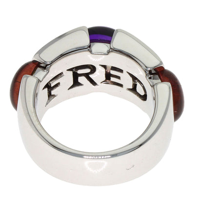 FRED Amethyst Tourmaline Ring K18 White Gold Ladies [Used]