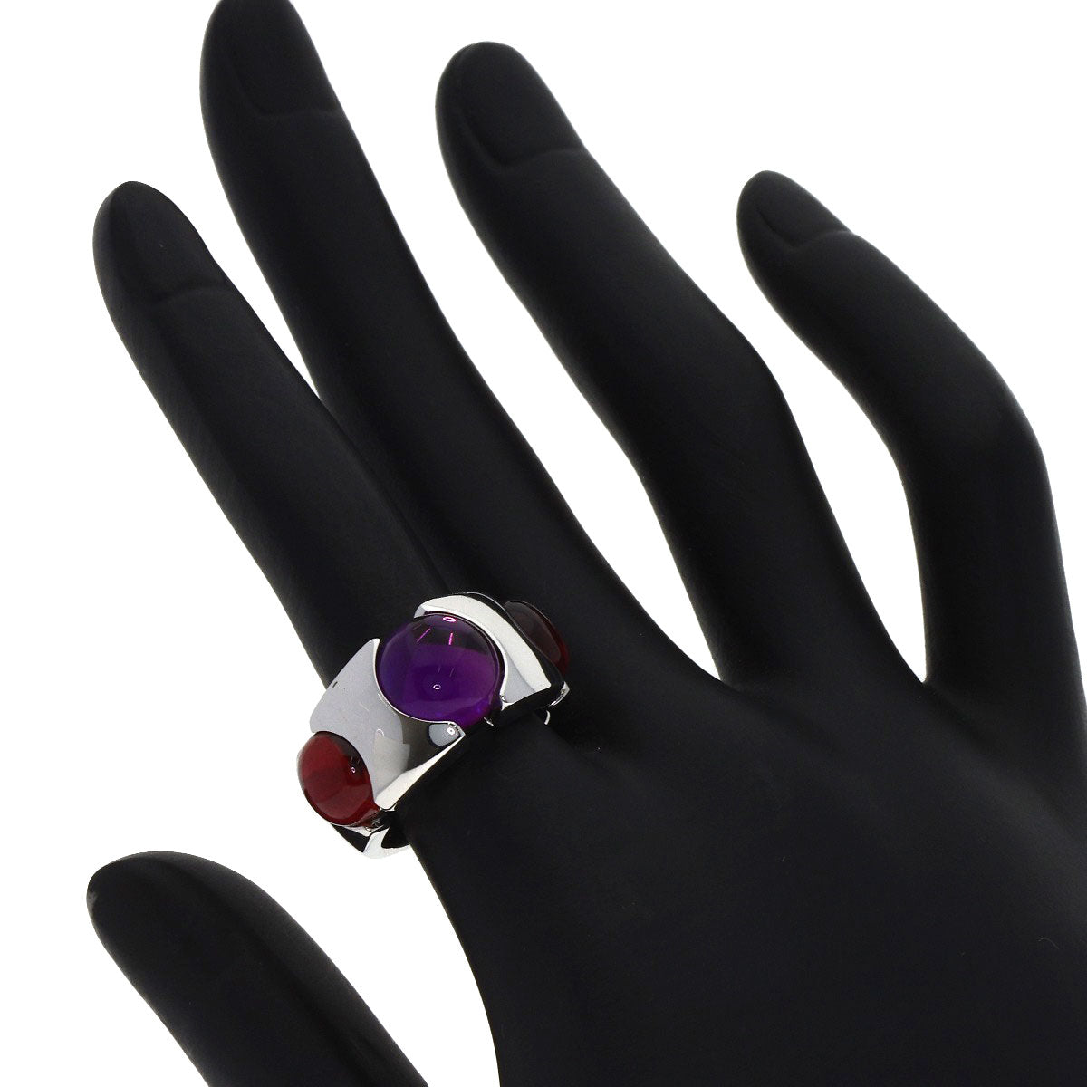 FRED Amethyst Tourmaline Ring K18 White Gold Ladies [Used]
