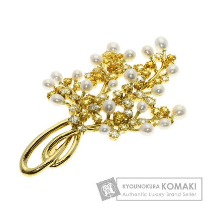 TASAKI Pearl Pearl Golden Sapphire Brooch K18 Yellow Gold Ladies [Used]