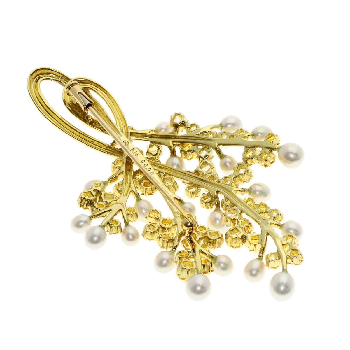 TASAKI Pearl Pearl Golden Sapphire Brooch K18 Yellow Gold Ladies [Used]
