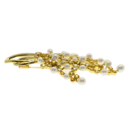 TASAKI Pearl Pearl Golden Sapphire Brooch K18 Yellow Gold Ladies [Used]