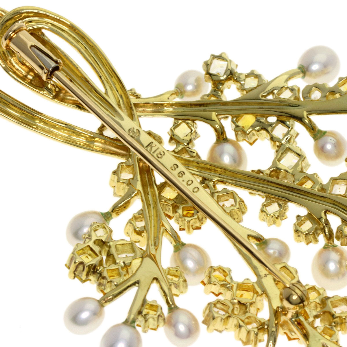 TASAKI Pearl Pearl Golden Sapphire Brooch K18 Yellow Gold Ladies [Used]