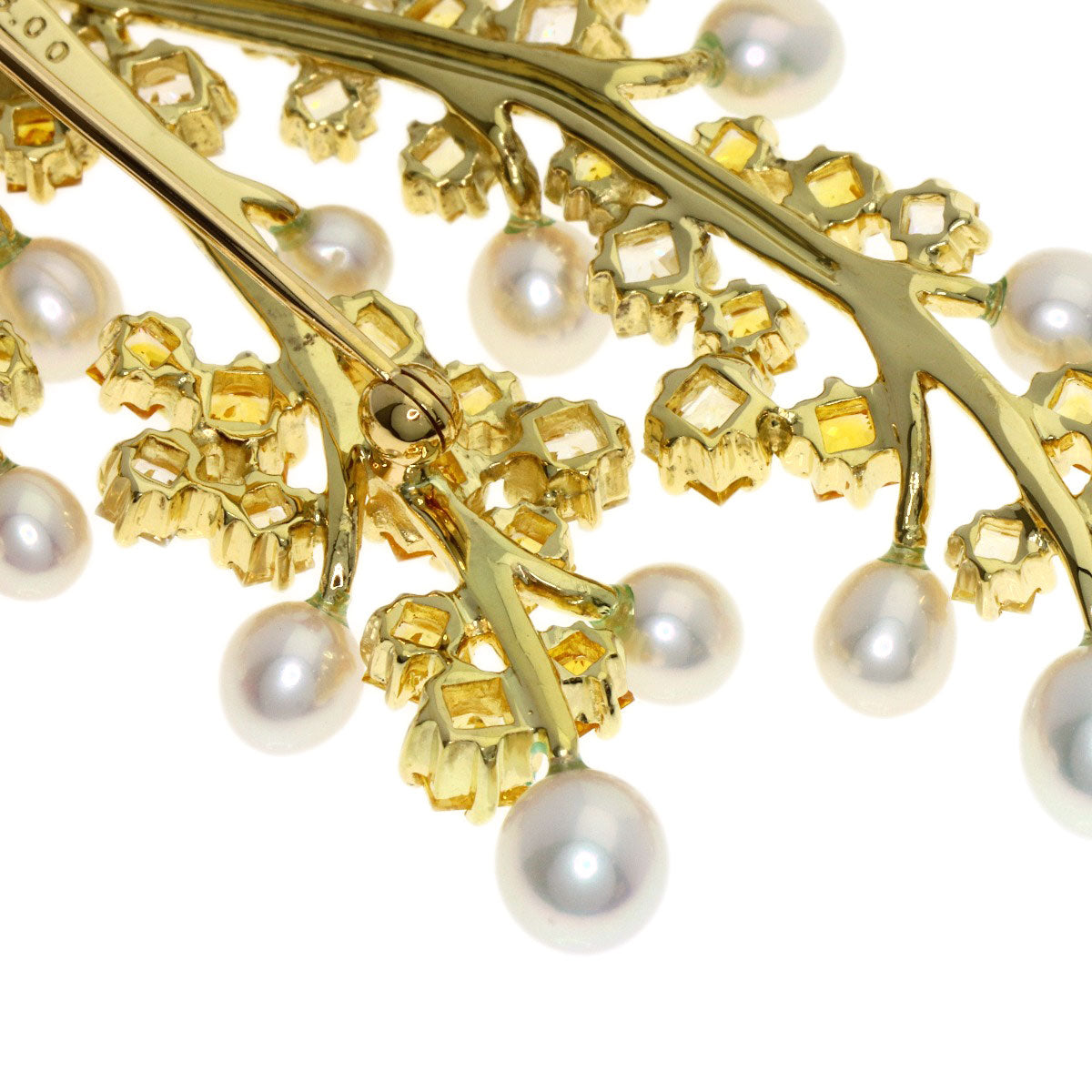 TASAKI Pearl Pearl Golden Sapphire Brooch K18 Yellow Gold Ladies [Used]