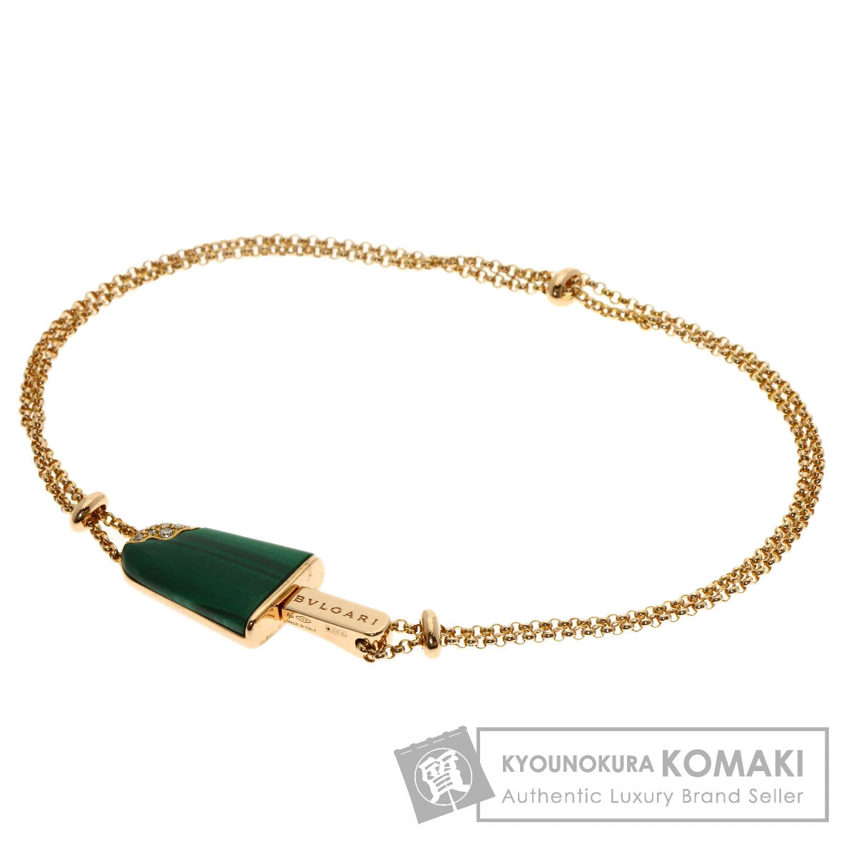 BVLGARI Gelati Malachite Diamond Bracelet K18 Pink Gold Ladies [Used]