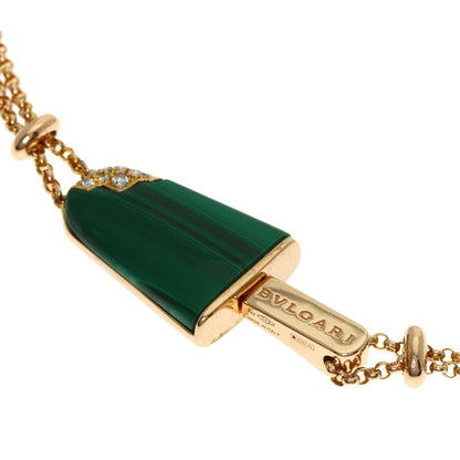 BVLGARI Gelati Malachite Diamond Bracelet K18 Pink Gold Ladies [Used]