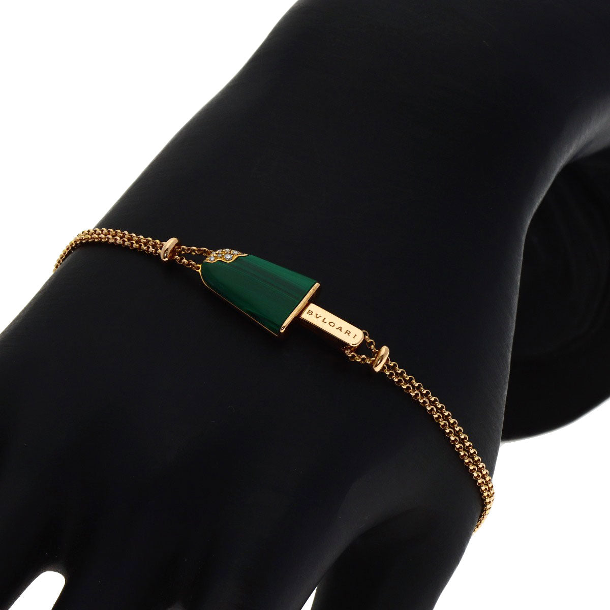 BVLGARI Gelati Malachite Diamond Bracelet K18 Pink Gold Ladies [Used]