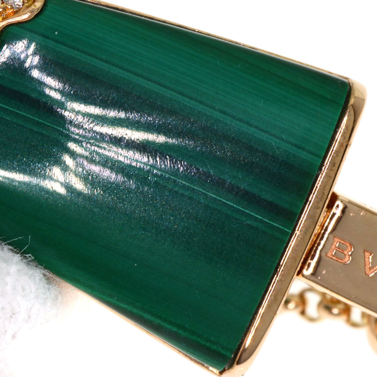 BVLGARI Gelati Malachite Diamond Bracelet K18 Pink Gold Ladies [Used]